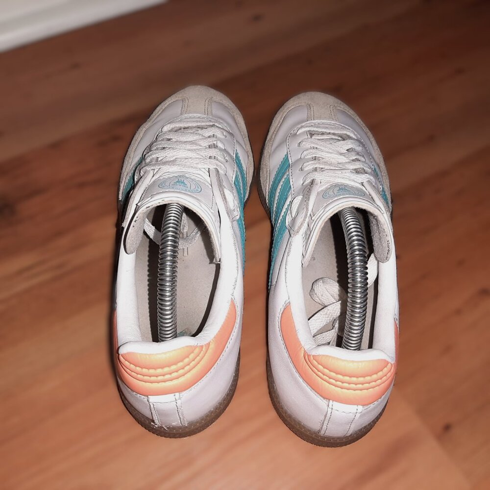 Adidas Samba Miami White Teal Orange Shoes IH8160 Men's Sz 7.5 Women's Sz 8.5 - Picture 9 of 16